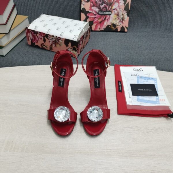 Dolce & Gabbana Polished Sandals Red For Women DG Shoes