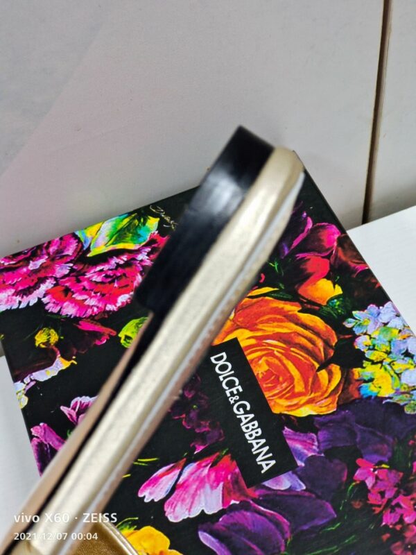 Dolce & Gabbana Polished Sliders With DG Logo Gold For Women DG Shoes