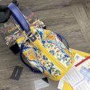 Dolce & Gabbana Print Crespo Bucket Bag Multicolor With Branded Plate For Women DG Bag