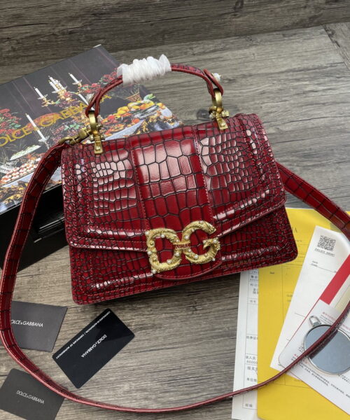 Dolce & Gabbana Print DG Girls Bag Burgundy For Women 10.6in/27cm DG