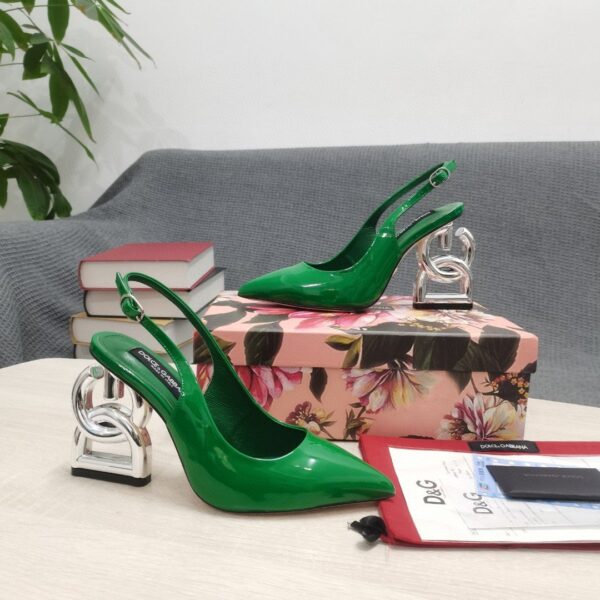 Dolce & Gabbana Satin Sandals With 3.5 Heel Green For Women DG Shoes