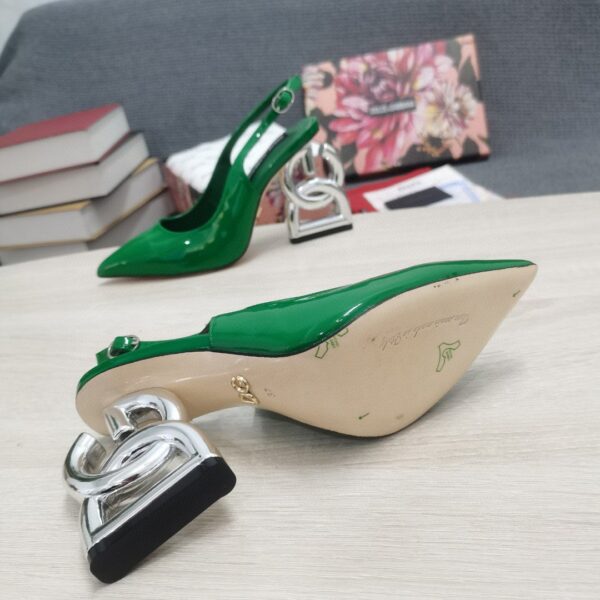 Dolce & Gabbana Satin Sandals With 3.5 Heel Green For Women DG Shoes