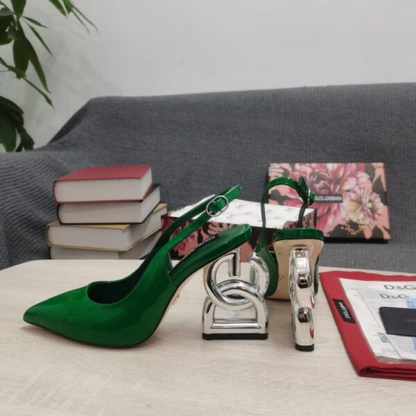 Dolce & Gabbana Satin Sandals With 3.5 Heel Green For Women DG Shoes