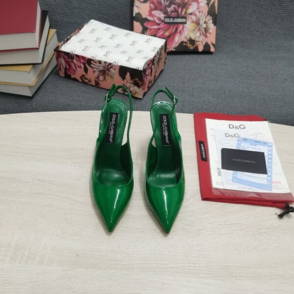 Dolce & Gabbana Satin Sandals With 3.5 Heel Green For Women DG Shoes