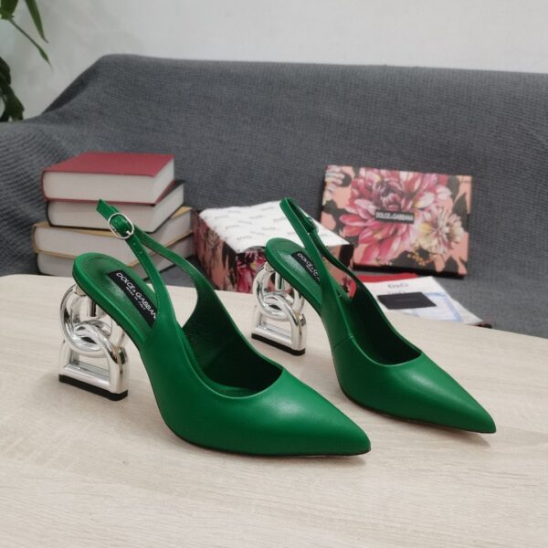 Dolce & Gabbana Satin Sandals With 3.5 Heel Green For Women DG Shoes
