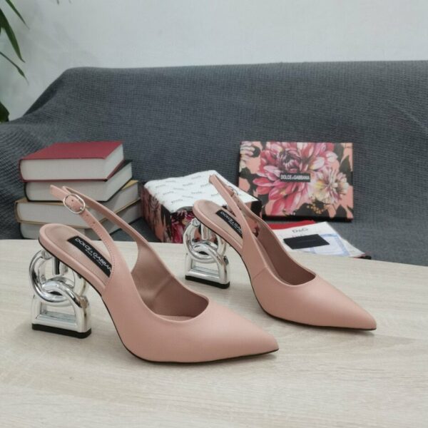 Dolce & Gabbana Satin Sandals With 3.5 Heel Pink For Women DG Shoes