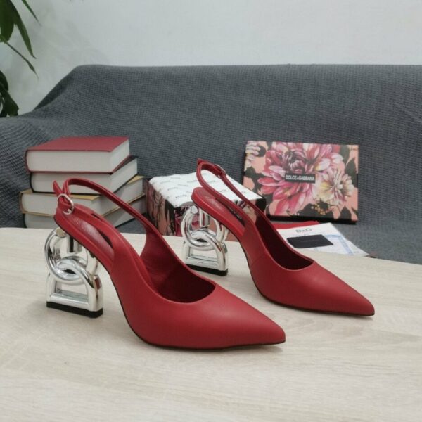 Dolce & Gabbana Satin Sandals With 3.5 Heel Red For Women DG Shoes
