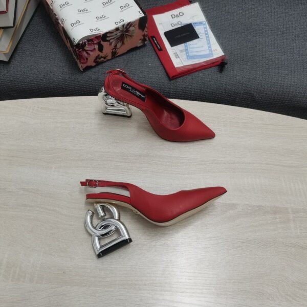 Dolce & Gabbana Satin Sandals With 3.5 Heel Red For Women DG Shoes