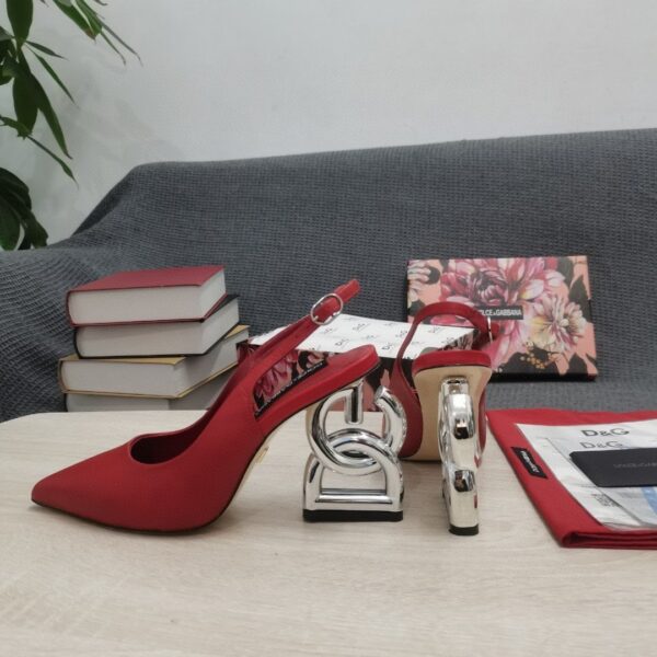 Dolce & Gabbana Satin Sandals With 3.5 Heel Red For Women DG Shoes
