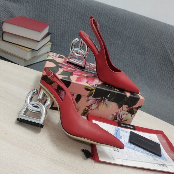 Dolce & Gabbana Satin Sandals With 3.5 Heel Red For Women DG Shoes