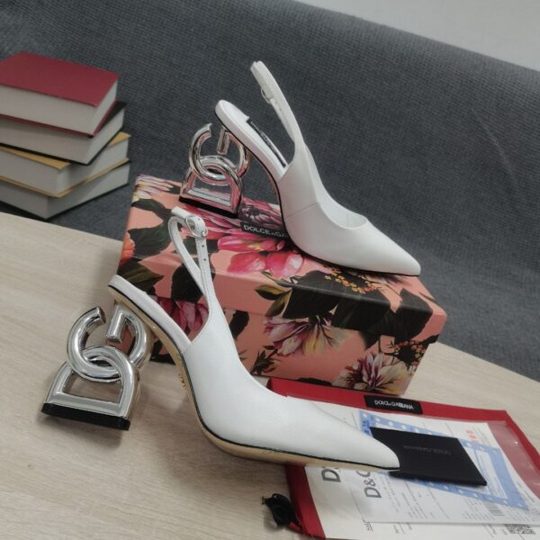 Dolce & Gabbana Satin Sandals With 3.5 Heel White For Women DG Shoes