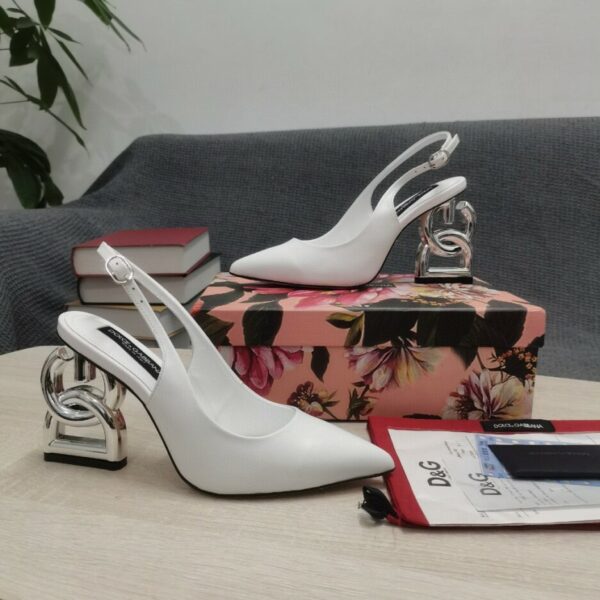 Dolce & Gabbana Satin Sandals With 3.5 Heel White For Women DG Shoes