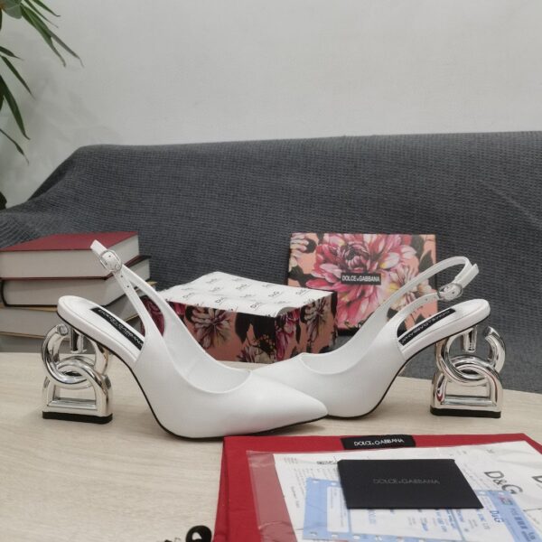 Dolce & Gabbana Satin Sandals With 3.5 Heel White For Women DG Shoes