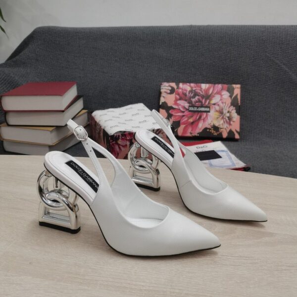Dolce & Gabbana Satin Sandals With 3.5 Heel White For Women DG Shoes
