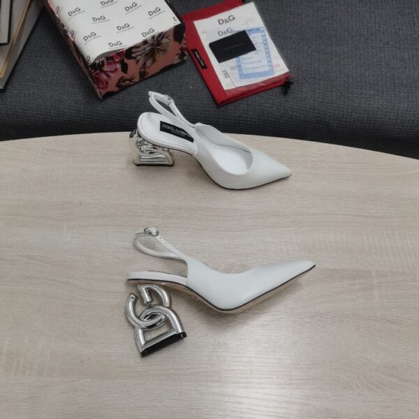 Dolce & Gabbana Satin Sandals With 3.5 Heel White For Women DG Shoes
