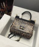 Dolce & Gabbana Sicily Bag In Leopard-Print Pony Hair Multicolour For Women 10.2in/26cm DG