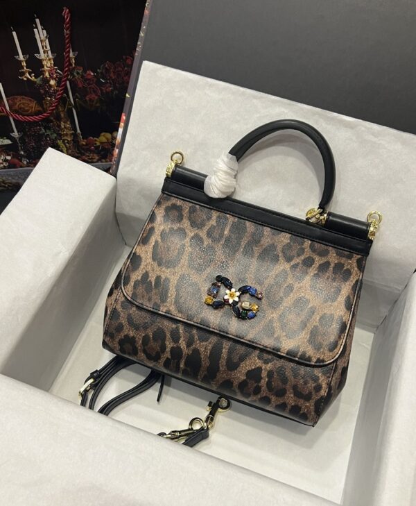 Dolce & Gabbana Sicily Bag In Leopard-Print Pony Hair Multicolour For Women 10.2in/26cm DG