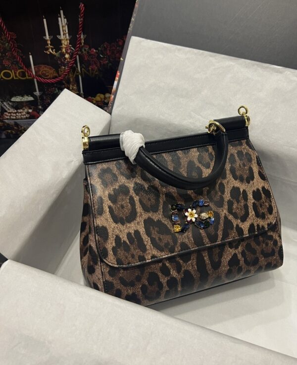 Dolce & Gabbana Sicily Bag In Leopard-Print Pony Hair Multicolour For Women 10.2in/26cm DG