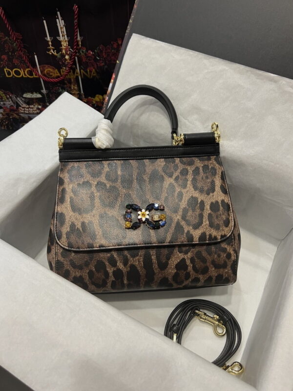Dolce & Gabbana Sicily Bag In Leopard-Print Pony Hair Multicolour For Women 10.2in/26cm DG