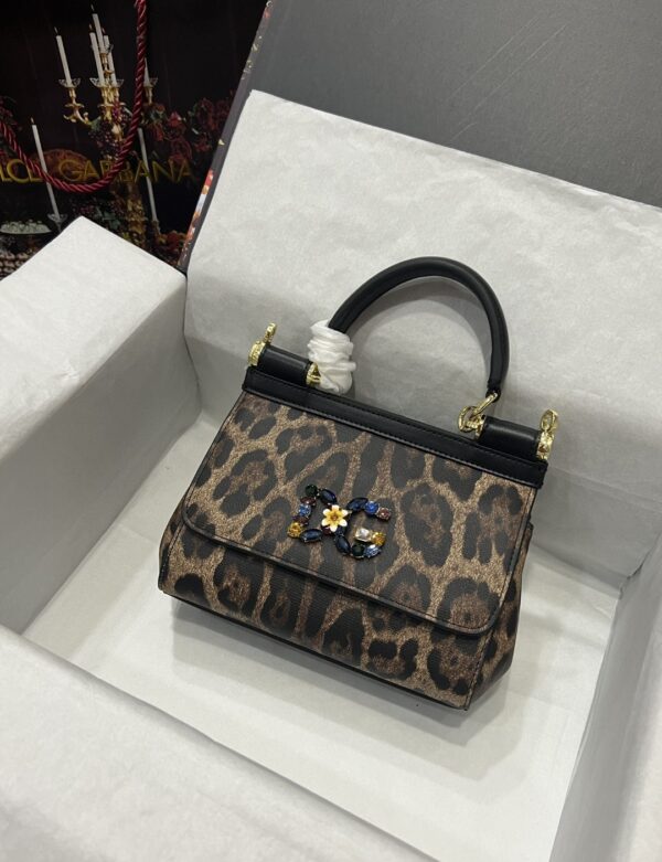 Dolce & Gabbana Sicily Bag In Leopard-Print Pony Hair Multicolour For Women 7.9in/20cm DG