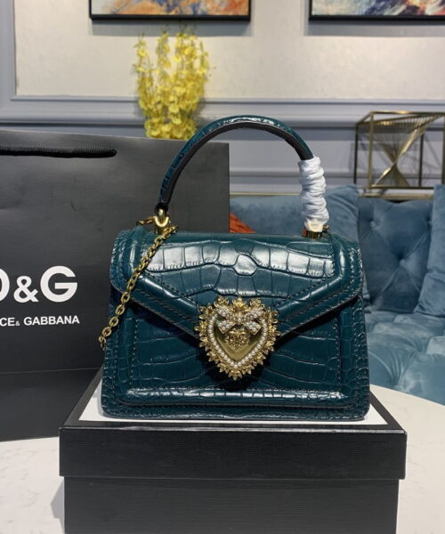 Dolce & Gabbana Small Devotion Bag Blue For Women 7.5in/19cm DG