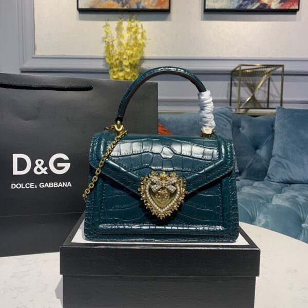 Dolce & Gabbana Small Devotion Bag Blue For Women 7.5in/19cm DG