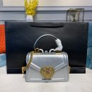 Dolce & Gabbana Small Devotion Bag In Mordore Nappa Silver For Women 7.5in/19cm DG BB6711A101680998