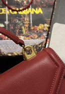 Dolce & Gabbana Small Devotion Bag In Plain Burgundy For Women 7.5in/19cm DG