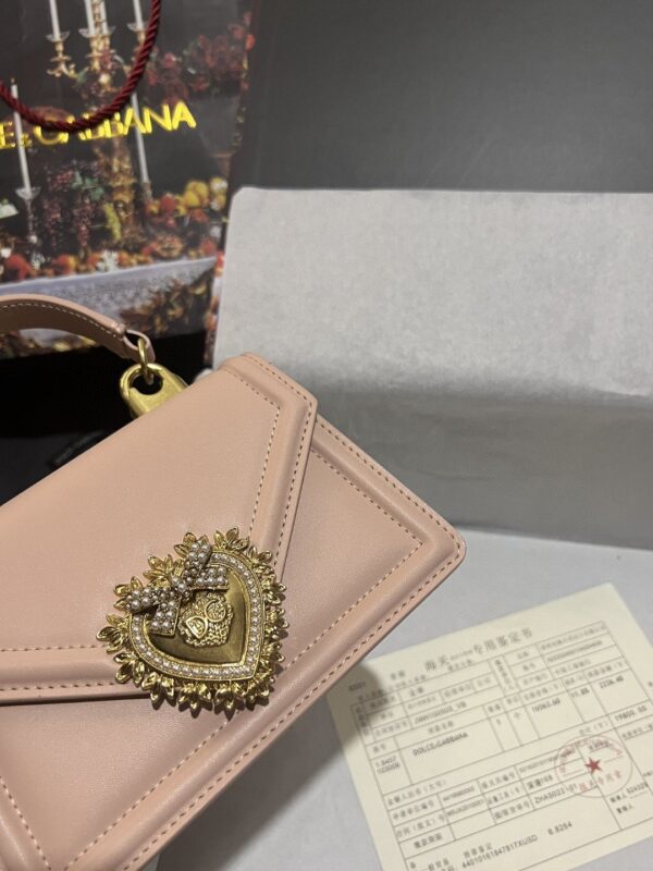 Dolce & Gabbana Small Devotion Bag In Plain Pale Pink For Women 7.5in/19cm DG BB6711AV89380412