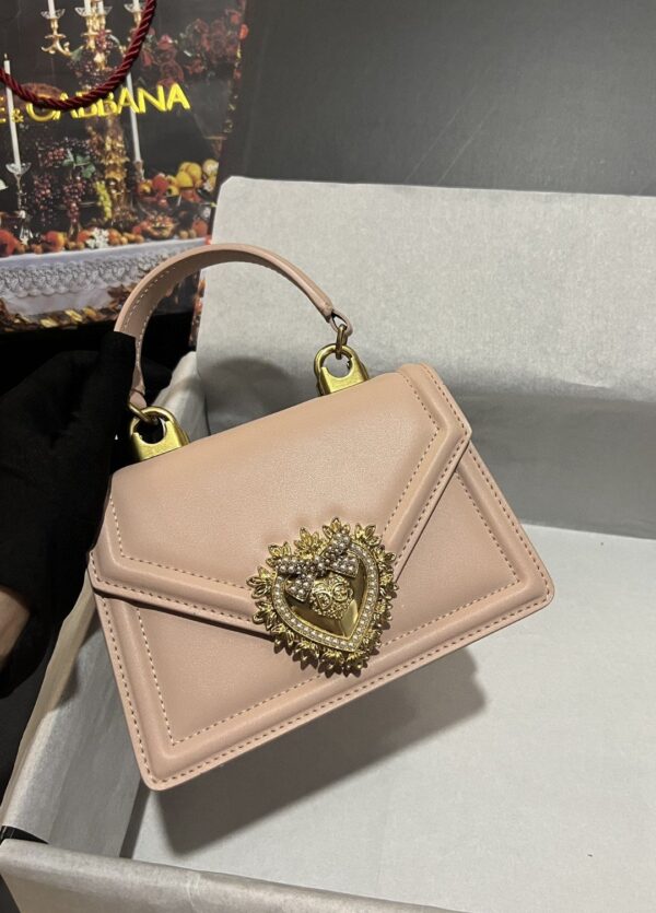 Dolce & Gabbana Small Devotion Bag In Plain Pale Pink For Women 7.5in/19cm DG BB6711AV89380412