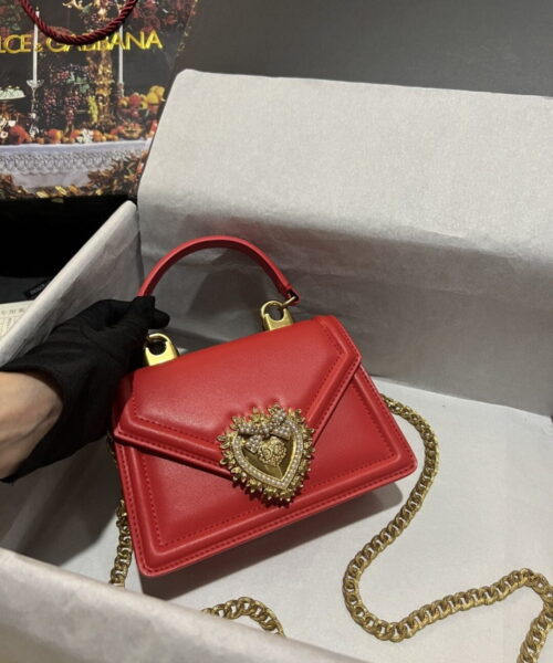 Dolce & Gabbana Small Devotion Bag In Plain Red For Women 7.5in/19cm DG BB6711AV89387124