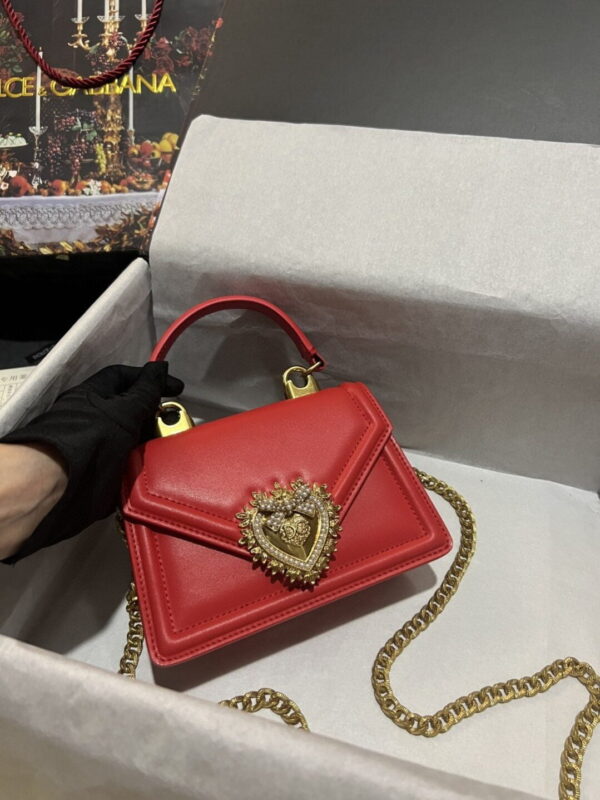 Dolce & Gabbana Small Devotion Bag In Plain Red For Women 7.5in/19cm DG BB6711AV89387124
