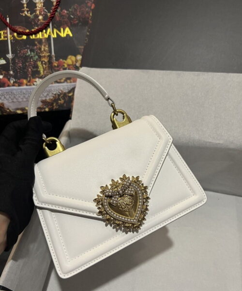 Dolce & Gabbana Small Devotion Bag In Plain White For Women 7.5in/19cm DG BB6711AV89380002