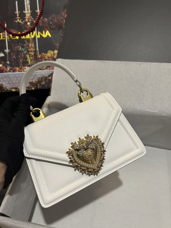 Dolce & Gabbana Small Devotion Bag In Plain White For Women 7.5in/19cm DG BB6711AV89380002