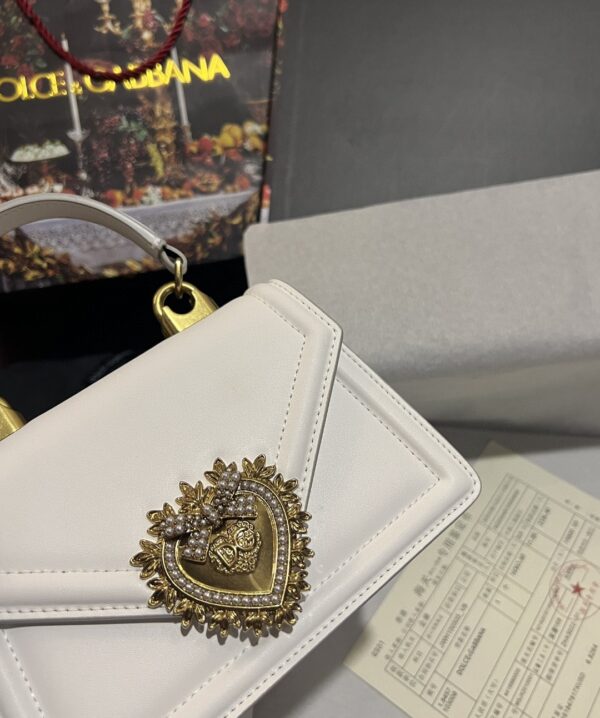 Dolce & Gabbana Small Devotion Bag In Plain White For Women 7.5in/19cm DG BB6711AV89380002