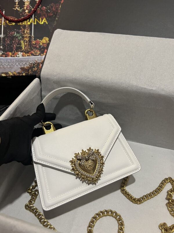 Dolce & Gabbana Small Devotion Bag In Plain White For Women 7.5in/19cm DG BB6711AV89380002