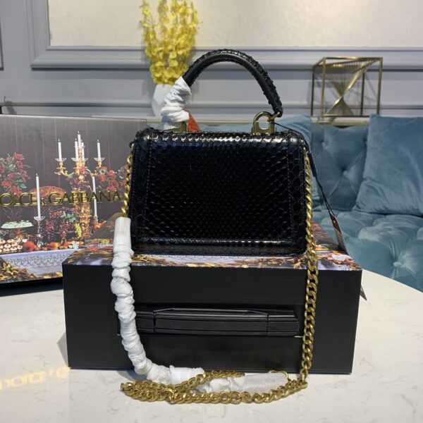 Dolce & Gabbana Small Devotion Bag In Printed Solid Pattern Black For Women 7.5in/19cm DG