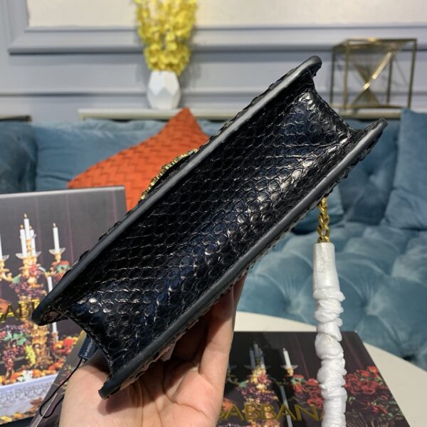 Dolce & Gabbana Small Devotion Bag In Printed Solid Pattern Black For Women 7.5in/19cm DG
