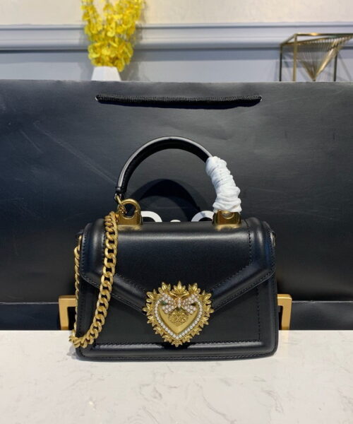 Dolce & Gabbana Small Devotion Bag Black For Women 7.5in/19cm DG BB6711AV89380999