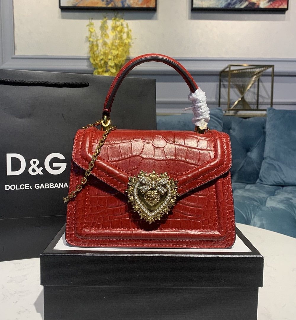 Dolce & Gabbana Small Devotion Bag Red For Women 7.5in/19cm DG