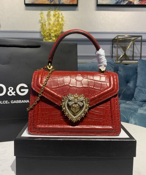 Dolce & Gabbana Small Devotion Bag Red For Women 7.5in/19cm DG