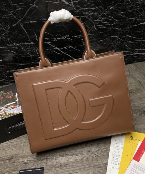 Dolce & Gabbana Small DG Daily Shopper Brown For Women 14.6in/37cm DG