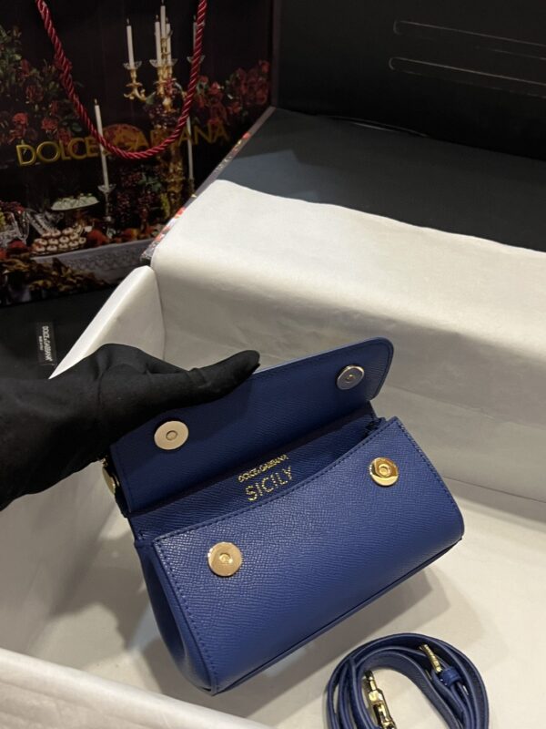 Dolce & Gabbana Small Sicily Bag In Dauphine Blue For Women 7.5in/19cm DG BB7116A100180648