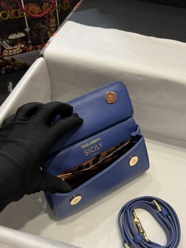 Dolce & Gabbana Small Sicily Bag In Dauphine Blue For Women 7.5in/19cm DG BB7116A100180648