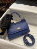 Dolce & Gabbana Small Sicily Bag In Dauphine Blue For Women 7.5in/19cm DG BB7116A100180648