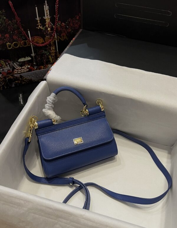 Dolce & Gabbana Small Sicily Bag In Dauphine Blue For Women 7.5in/19cm DG BB7116A100180648