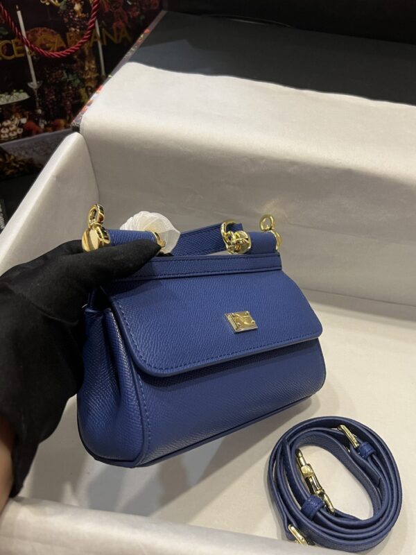 Dolce & Gabbana Small Sicily Bag In Dauphine Blue For Women 7.5in/19cm DG BB7116A100180648