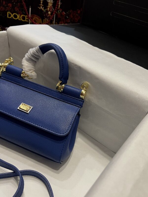 Dolce & Gabbana Small Sicily Bag In Dauphine Blue For Women 7.5in/19cm DG BB7116A100180648