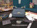 Dolce & Gabbana Small Sicily Bag In Dauphine Blue For Women 7.5in/19cm DG