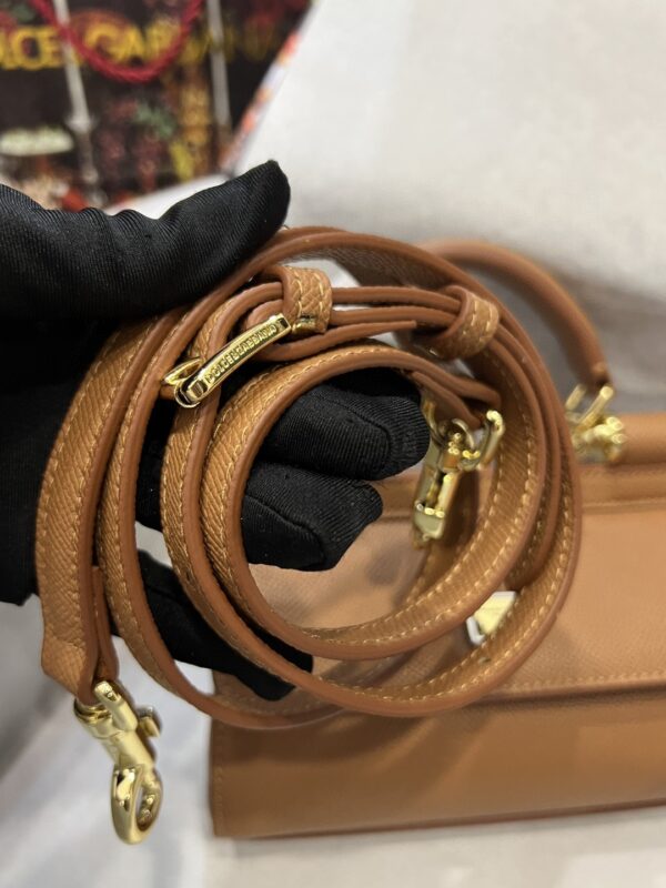 Dolce & Gabbana Small Sicily Bag In Dauphine Brown For Women 7.5in/19cm DG